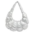 thumbnail image 1 of Bolso Mano JShteea Cloud para Mujer plisado PU plata, 1 of 9