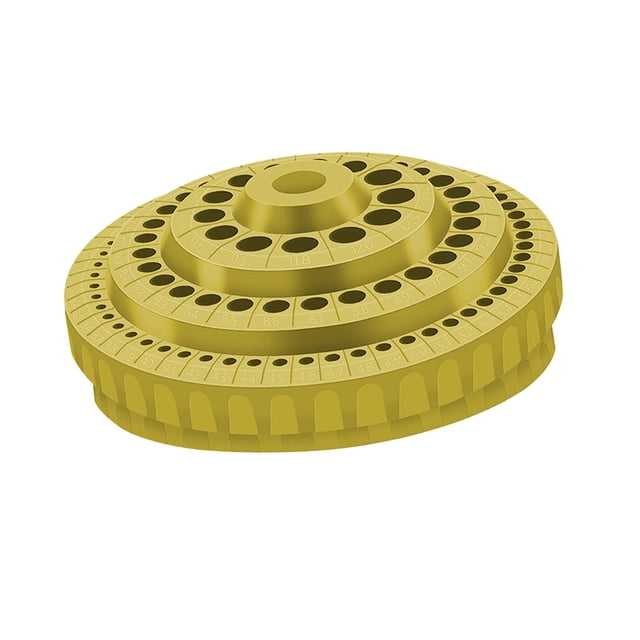 Organizador de brocas para caja de herramientas, cajón, expositor, soporte para brocas de clavos, resistente Amarillo