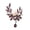 Red, variant on Floral Pearl Drop Brooch for Women,Blue or Wine Red Zirconia Flower & Leaf Design,Elegant Crystal Brooch for Suit Dress Scarf Wedding Gift Jewelry