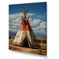 thumbnail image 2 of Designart "Sage Wisdom Coral Native Tipi" Cityscapes Canvas Art Print, 2 of 5
