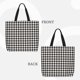 thumbnail image 2 of Easygdp Houndstooth Black And White Bolsa Tote para Mujer, Bolso de Hombro para Trabajo, Playa, Viajes, Compras y Supermercado, 2 of 7