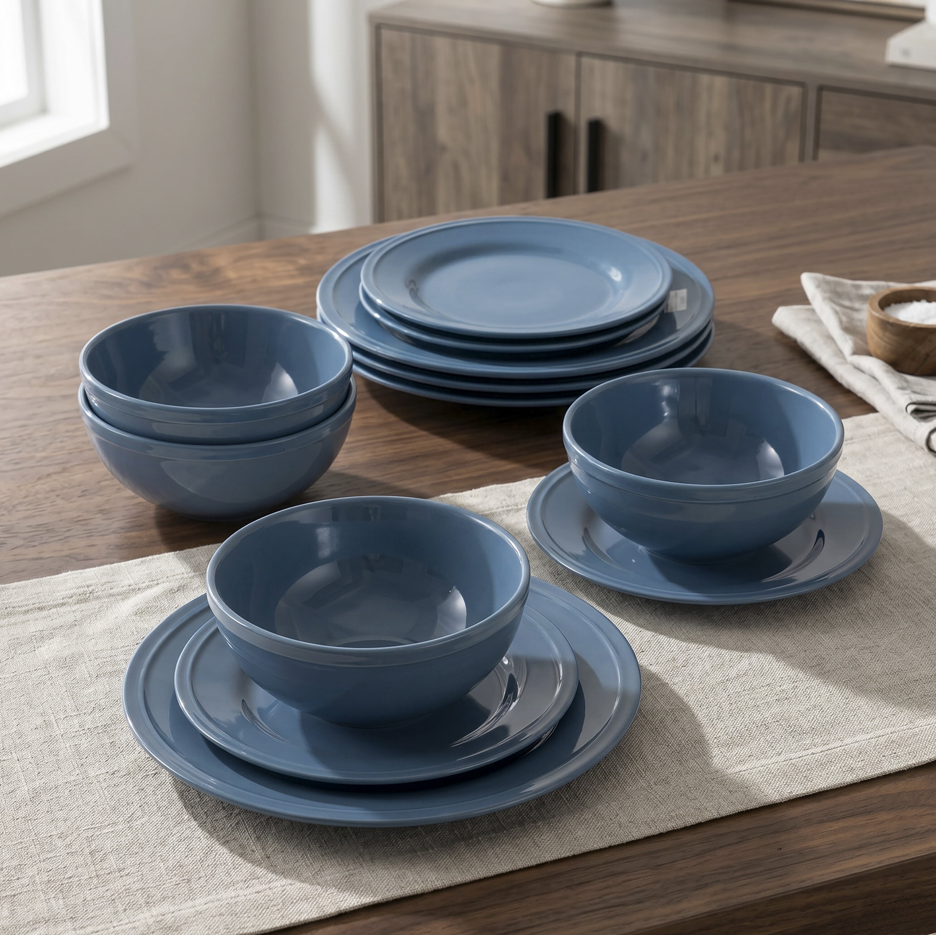 Mainstays 8in Darby Blue Stoneware Salad Plate