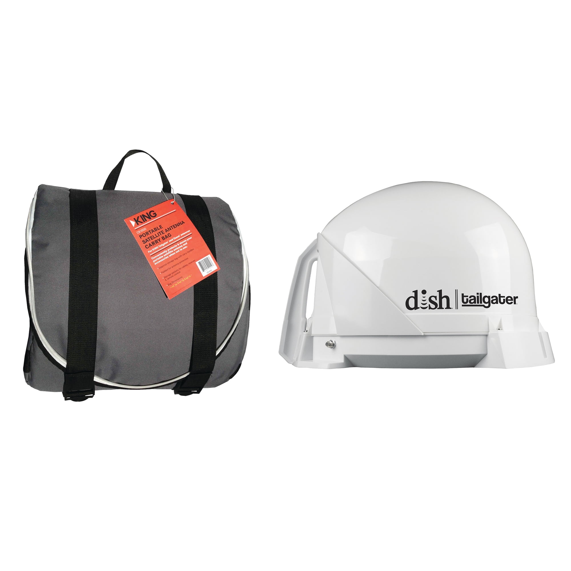 KING DT4400 DISH Tailgater Portable Satellite Antenna and Carry Bag Bundle