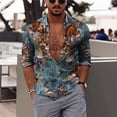 thumbnail image 1 of Camisas de manga larga para hombre y mujer camisas informales con estampado gráfico de tigre Harajuku camisetas de fiesta Y2K con solapa primavera y otoño, 1 of 6
