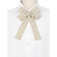 thumbnail image 4 of INSPIRE CHIC Women's Ribbon Lace Brooch Bow Vintage Tie Pin Clip Bow Ties One Size Beige, 4 of 5