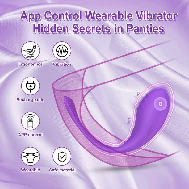 Wearable Vibrator, APP Remote Control Vibrating Panties with 10 Vibrating  Modes for G Spot, Adult Sex Toys for Women, Purple 