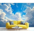 thumbnail image 3 of Blue Sky White Cloud Wall Mural - Natural Scenery Murals, Modern Large Wall Murals For Living Room, Blue Sky Mural 118"W x 83"H (Not Peel and Stick), 3 of 6