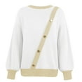 thumbnail image 6 of Fesfesfes Women Sweater Fall Winter Long Sleeve Splicing Button Round-Neck Sweater Tops Under $10, 6 of 7