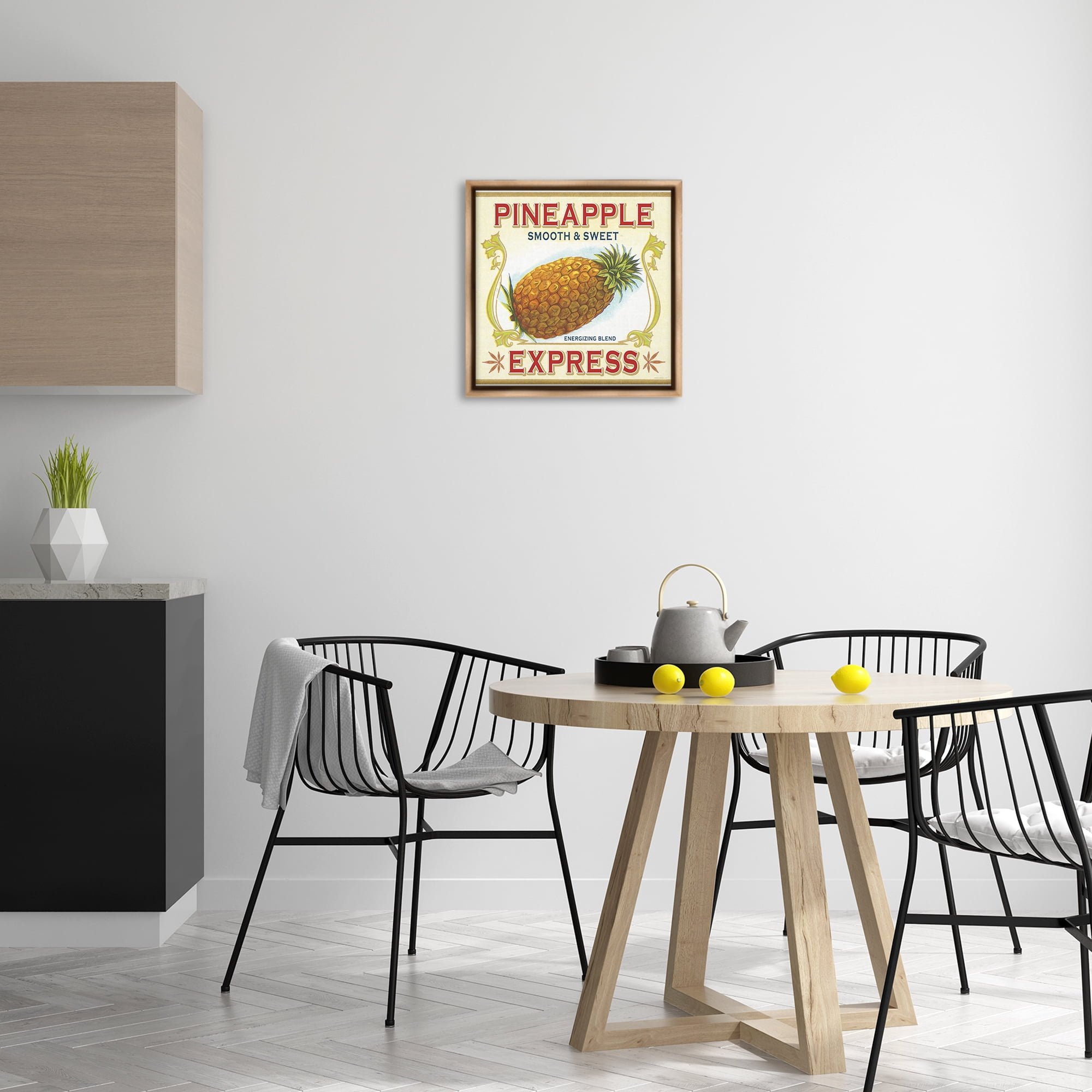 Stupell Industries Smooth & Sweet Pineapple Food & Beverage Painting Brown Floater Framed Canvas Art Print Wall Art, 18 x 18