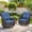 Brown/Navy, variant on PARKWELL Patio Rocking Swivel Cushioned Chairs Set of 2,Wicker Glider Rocker for Porch Balcony Backyard Apartment,Blue