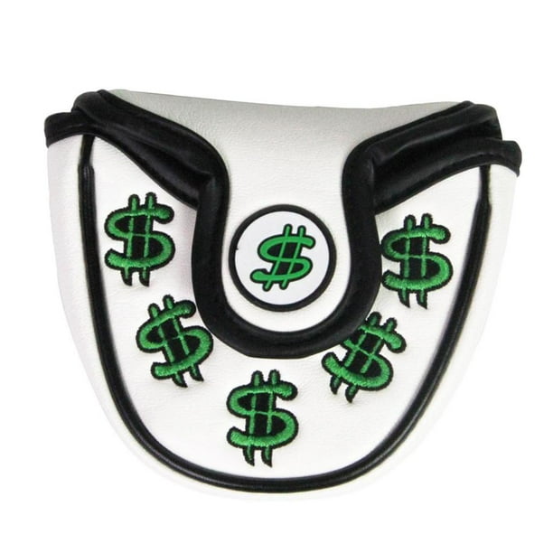Golf USD Dollars Mallet Putter Cover Headcover Club Accesorios con blanco grueso Blanco Sharpla Cubierta de cabeza de mazo de golf