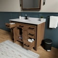 thumbnail image 3 of Ziva 48 in W x 22 in D Rustic Barnwood Bath Vanity and White Quartz Top, 3 of 7