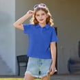 thumbnail image 6 of Polo Uniform Shirts for 7-8 Years Boys And Gils School Short Sleeve Top Casual Button Tshirts 2026 New with Collar Golf Polo Shirts Comfy Clothing ,Blue, 6 of 9