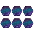 thumbnail image 2 of Bingfone Vintage Purple And Green Glitter Leather Drinks Coasters With Set Of 6,Suitable For Home Kitchen,Coffee Cup Coasters Home Gift, 2 of 9