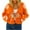 Orange##1, variant on Crop Cardigan Sweaters for Women Daisy Printed Button Down Long Sleeve Sweater Open Front Crochet Cute Y2k Sweaters for Women Jacket Sweater Cardigan Top Coat for Women