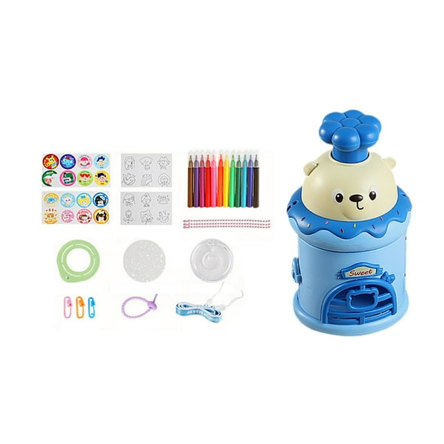 Máquina para hacer botones, juego de prensa y perforadora de insignias, suministros portátiles para manualidades de bricolaje Azul