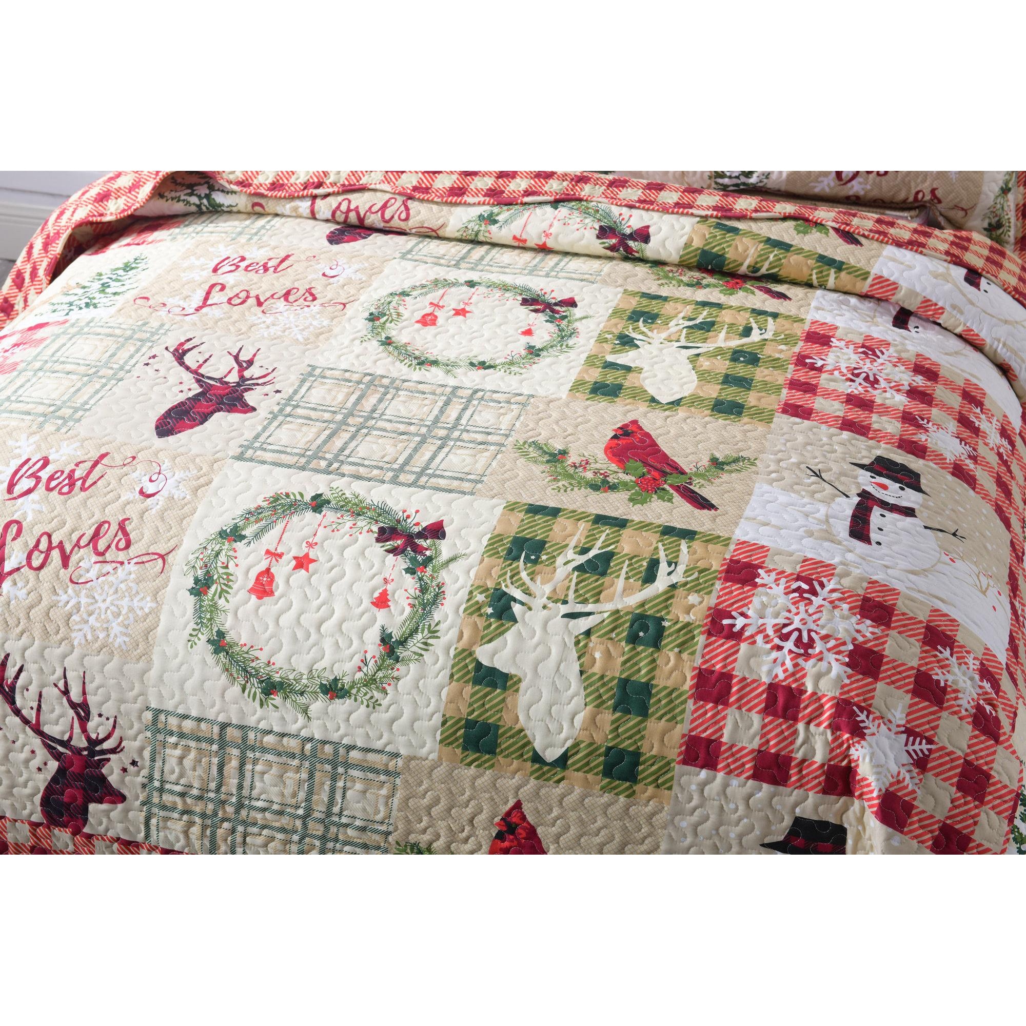 Christmas quilted throw hotsell