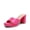 HOT PINK, variant on Women's Platform Block Heel Mule Sandals, Square Toe Ankle Strap Slip On Comfortable Heeled Sandals for Party Wedding Shoes