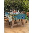 thumbnail image 2 of Outdoor Tablecloth with Umbrella Hole and Zipper, Blue Teal Gnomes Christmas Rectangle Table Cloth 60x84 Inch Waterproof Tablecloth, Xmas Tree Balls Snowflake Picnic Table Cover for Patio Camping, 2 of 7