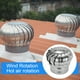 thumbnail image 5 of Tapa de Ventilación de Techo de Acero Inoxidable de 7.9" de Tamaño, Capucha de Turbina de Viento de Escape, Ventilación de Chimenea de Rotación 360°, 5 of 6