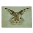 thumbnail image 2 of Geometric Cutting Board, Rabbit Portrait Digital Geometrical Dots Points Vintage Color Bunny Face, Decorative Tempered Glass Cutting and Serving Board, Large Size, Pale Brown, by Ambesonne, 2 of 5