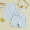thumbnail image 3 of Bagilaanoe 2pcs Toddler Baby Boy Shorts Set Sleeveless Tank Tops + Shorts 6M 12M 18M 24M 3T Kids Casual Summer Clothes, 3 of 7