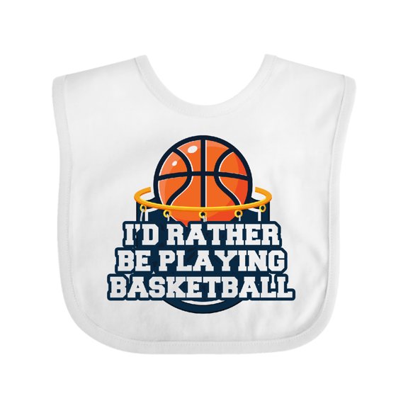 Inktastic I'd Rather Be Playing Basketball Boys or Girls Baby Bib