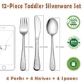 thumbnail image 2 of Juego de cubiertos HaWare de acero inoxidable para niños pequeños, 12 piezas, 2 of 7