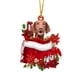 thumbnail image 1 of pstuiky Preciosa etiqueta navideña con flores y perro, adornos navideños, colgante para árbol de Navidad, decoración de árbol de Navidad estilo cabaña, árbol de Navidad verde, 1 of 4