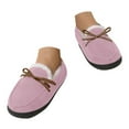 thumbnail image 4 of Gvdentm Women's House Slippers Indoor Outdoor Moccasin Fuzzy Fluffy Furry Loafers Suede Warm Shoes(Pink,10.5), 4 of 9