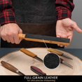 thumbnail image 3 of Leather Strop Block for Knife Sharpening with Polishing Compound - Sharpening Knife Strop - Stropping Kit LS8 & Honing Compound for Knives, 3 of 7