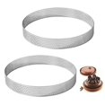 thumbnail image 1 of 2PCS Tart Rings 8 Inch Round Perforated Cake Ring,Nonstick Stainless Steel Baking Rings, Heat Ring, 1 of 5