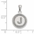 thumbnail image 2 of 925 Sterling Silver Dainty Letter J Initial Name Monogram Circle Necklace Charm Pendant, 2 of 6