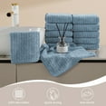thumbnail image 6 of Jessy Home 12 Pack Lake Blue W Stripe Washcloths for Bathroom 13x13 Inch Ultra Soft Hand Face Towels, 6 of 7