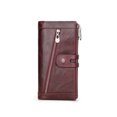 thumbnail image 1 of Jumpingount Cartera de mujer con cremallera, monedero de repuesto, tarjetero Rectangular, carpeta de fotos, compartimento para efectivo, monedero, Carteras Vino rojo, 1 of 6