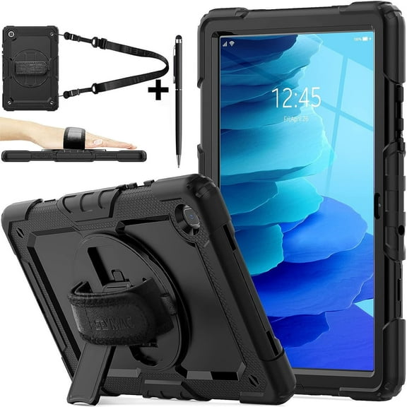 Samsung Galaxy Tab A7 10.4 Inch Case 2020/2022 SM-T500/T505/T507 with Screen Protector | Full Body Shockproof Cover with Pen Holder Stand Hand Shoulder Strap Stylus Pen