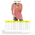 thumbnail image 4 of Camiseta informal de verano con empalme de tela brillante y manga corta con cuello en V y hombros descubiertos para mujer, 4 of 5