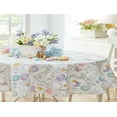 thumbnail image 7 of Newbridge Vinyl Oval Tablecloth, 60 x 84 Inch, Easter Bunny Blossom Flannel Backed Table Cloth, Easter Egg Basket Floral, 7 of 7