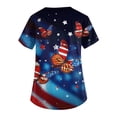 thumbnail image 2 of 250th Anniversary USA Scrub Tops Women American Flag Print Stretch V Neck Scrubs 4th of July Nurse Working Uniforms with Pockets, 2 of 4