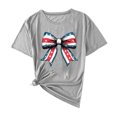 thumbnail image 1 of Camisas de Manga Corta para las Mujeres Moda Casual Impresión Cuello Redondo Suéter Tee Blusas, 1 of 6
