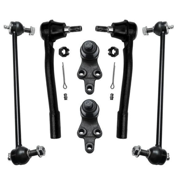 Detroit Axle - Front Suspension Kit for Hyundai 2007-2009 Entourage 2006-2014 Kia Sedona 2 Sway Bar End Links 2 outer Tie Rod Ends 2 Lower Ball Joints 2008 Replacement