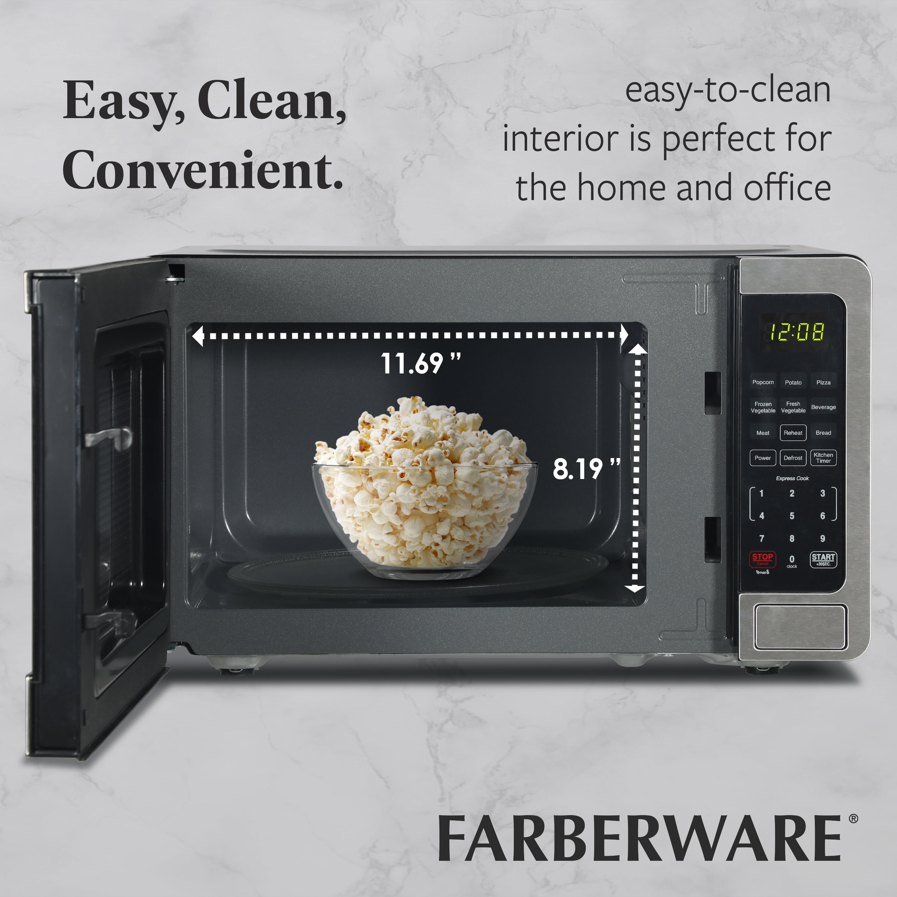 Farberware Countertop 0.7 cu. ft. Microwave, Stainless Steel