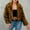 #0080-Brown, variant on Ounisa Women's Faux Fur Coat Fluffy Faux Fur Jacket Long Sleeve Lapel Furry Winter Jackets Shaggy Parka Short Coat