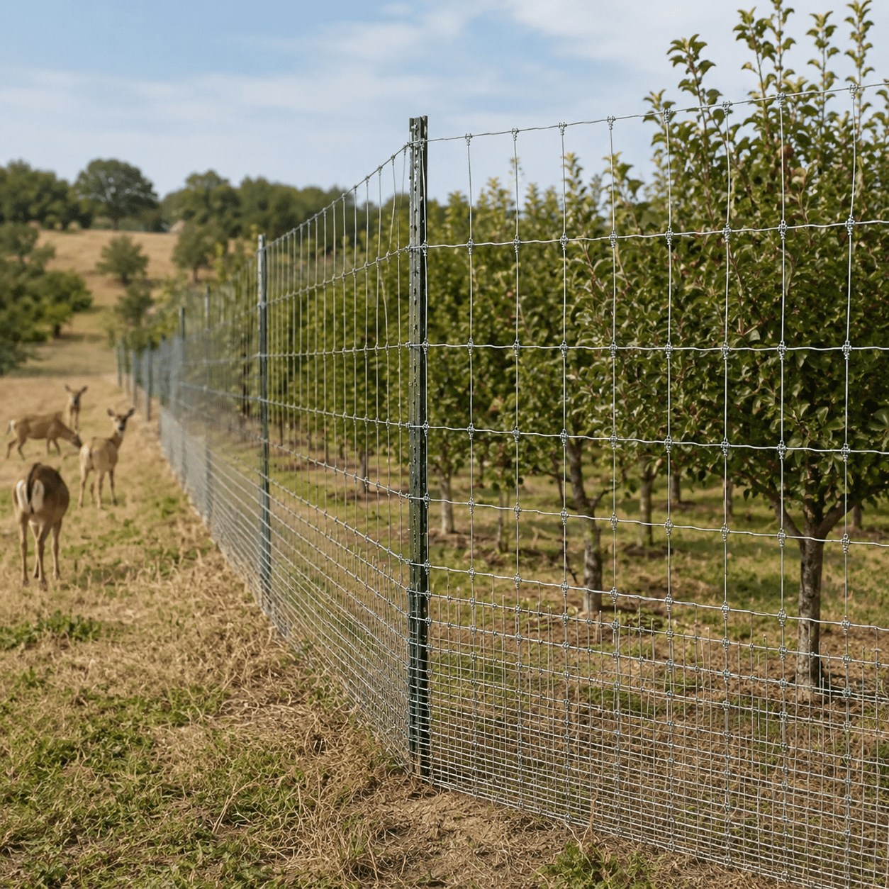 Heavy Duty Galvanized Wire Fence And Wire Mesh Fence, Suitable for Pigs, Goats, Sheep, And Deer; Ideal Goat Fence, Deer Fence, Livestock Pen Protection, And Livestock, 4ft X 328ft