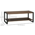 thumbnail image 3 of HomCom Table Basse Industrielle avec Étagère de Rangement, Marron, 3 of 10