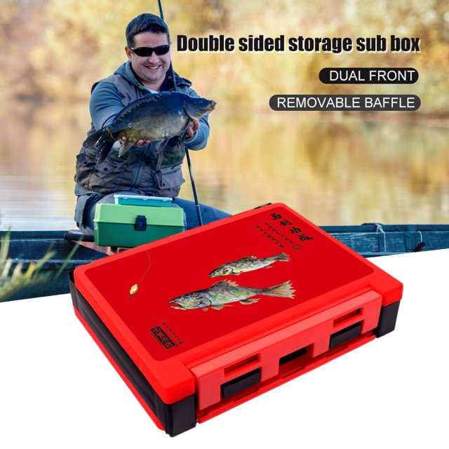 Organizador De Almacenamiento De Pesca Caja de pesca de carpa Caja de aparejos de pesca de doble cara Accesorios impermeables para exteriores Ndcxsfigh Para Estrenar