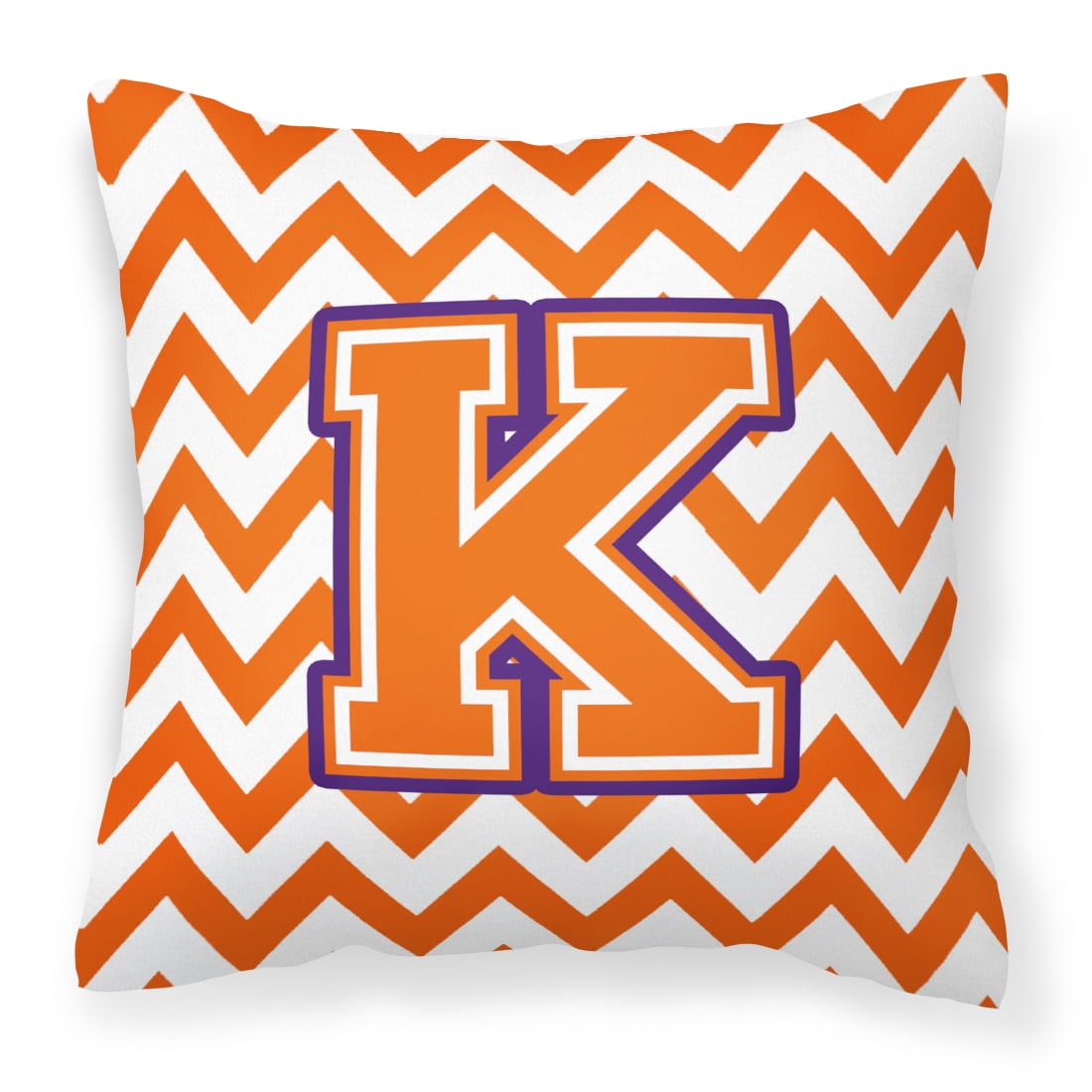 Letter K Chevron Orange and Regalia Fabric Decorative Pillow - Walmart.com