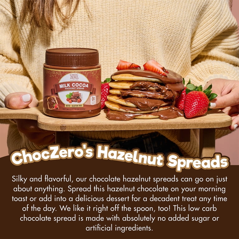 ChocZero Milk Chocolate Hazelnut Spread, 12 oz Jar, Keto - Walmart.com