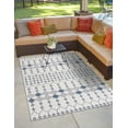 thumbnail image 2 of Unique Loom Outdoor Trellis Collection Area Rug - Traliccio (5' 3" x 8' Rectangle Ivory/Navy Blue), 2 of 9