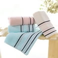 thumbnail image 3 of Unique Bargains Striped Pattern Absorbent Hand Towels Blue 4-Piece 13" x 27", 3 of 5